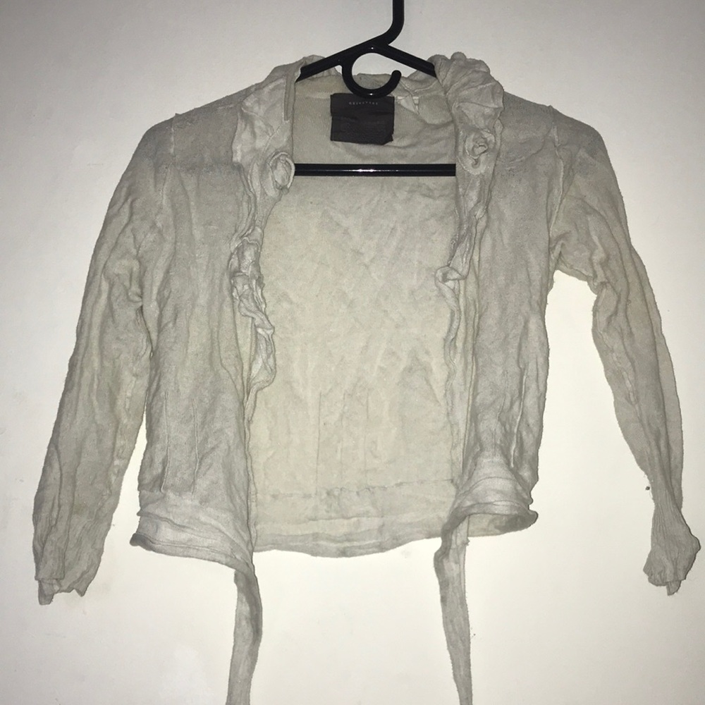 Guinevere Anthropologie Cream Wrap Sweater